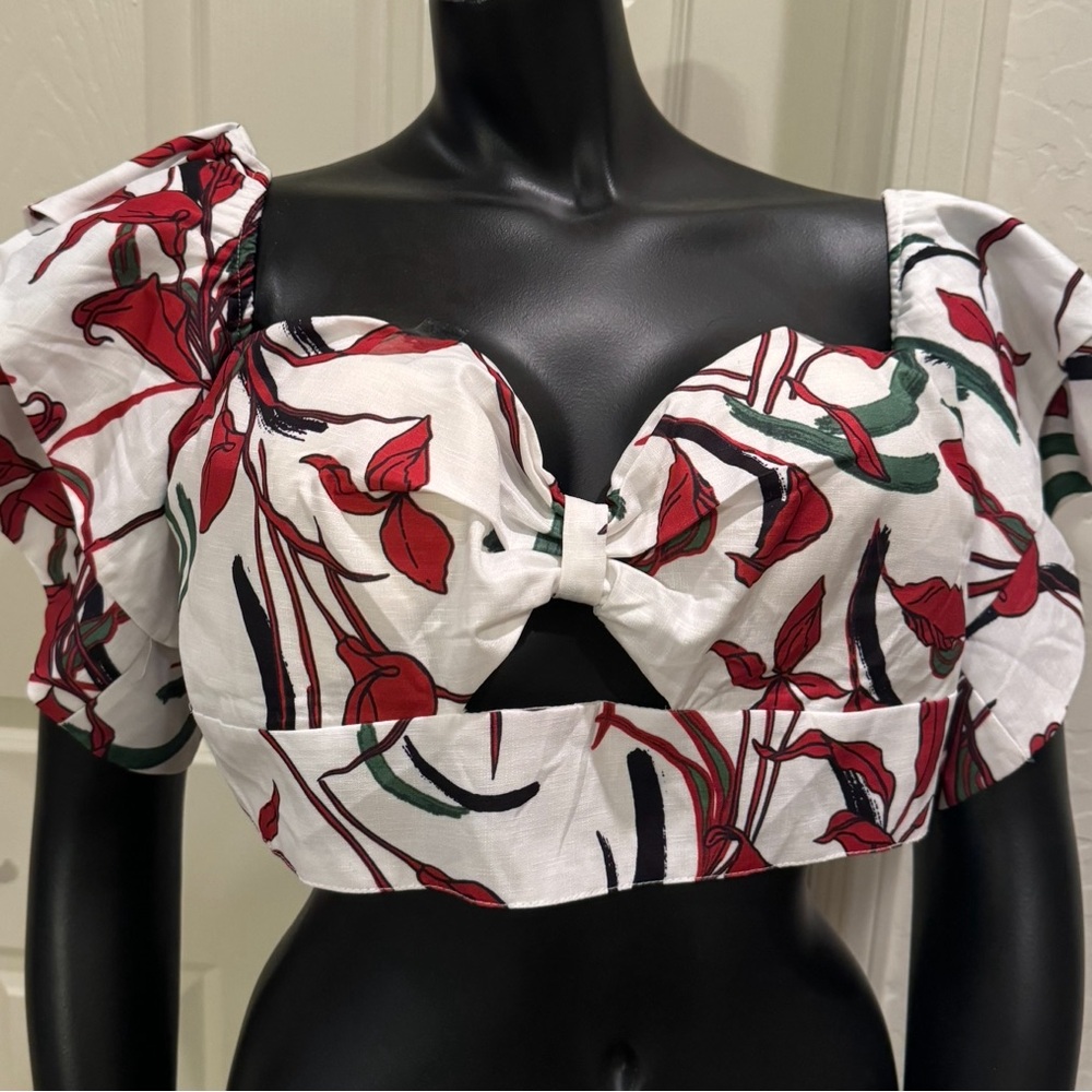 NWT L’ATISTE PLUS SIZE 2X FLORAL CROP TOP MILKMAID COQUETTE Beach event styles